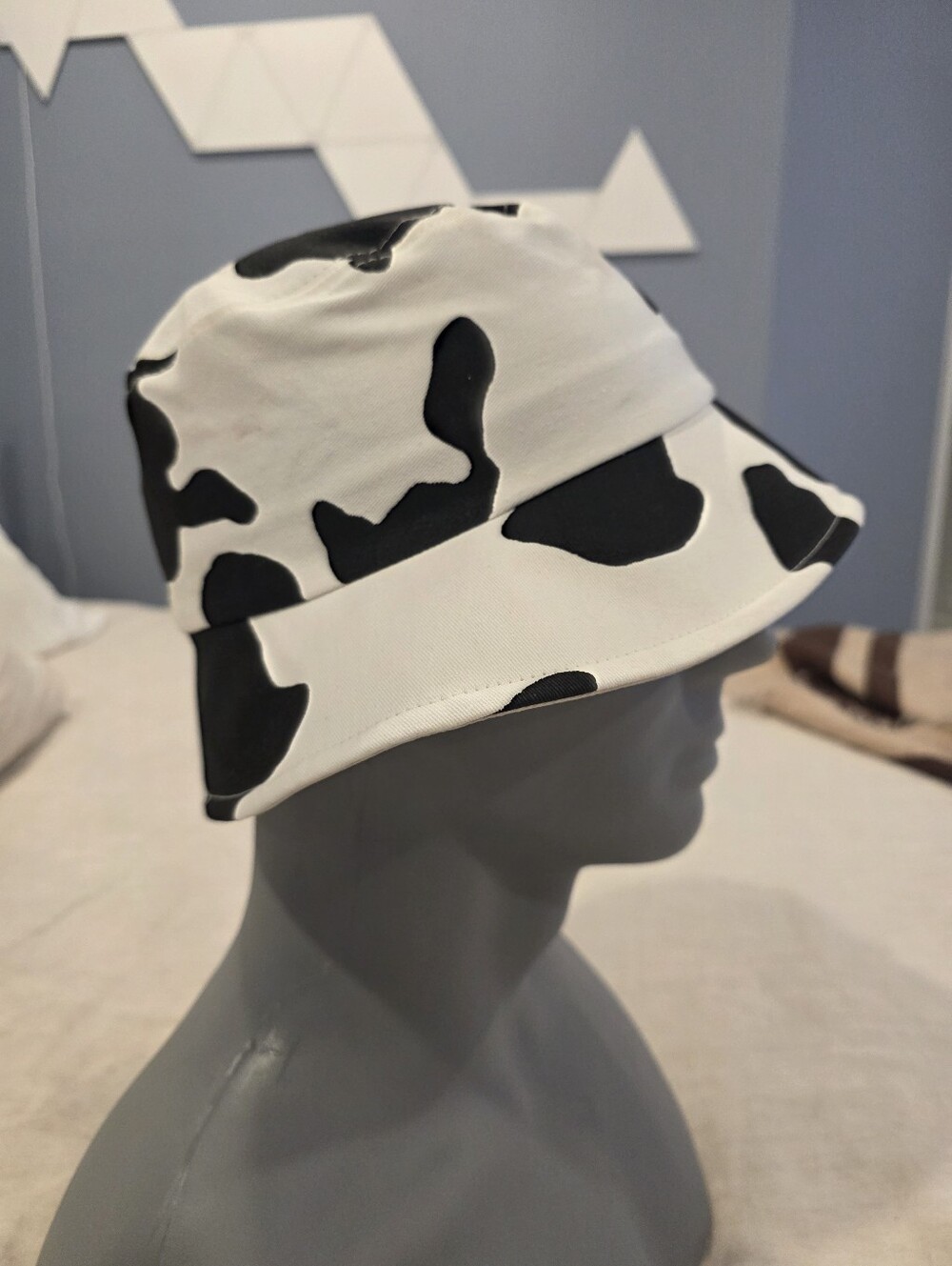 Cow Print Bucket Hat Black & White Festival Cute
